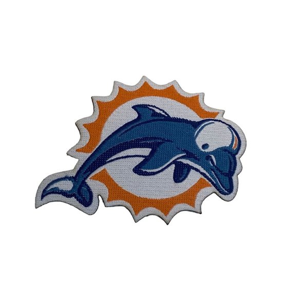 Miami Dolphins Iron on Football Patch - Picture 1 of 2